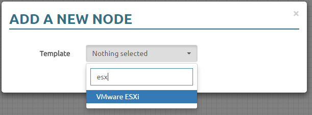 ESXi in dropdown menu